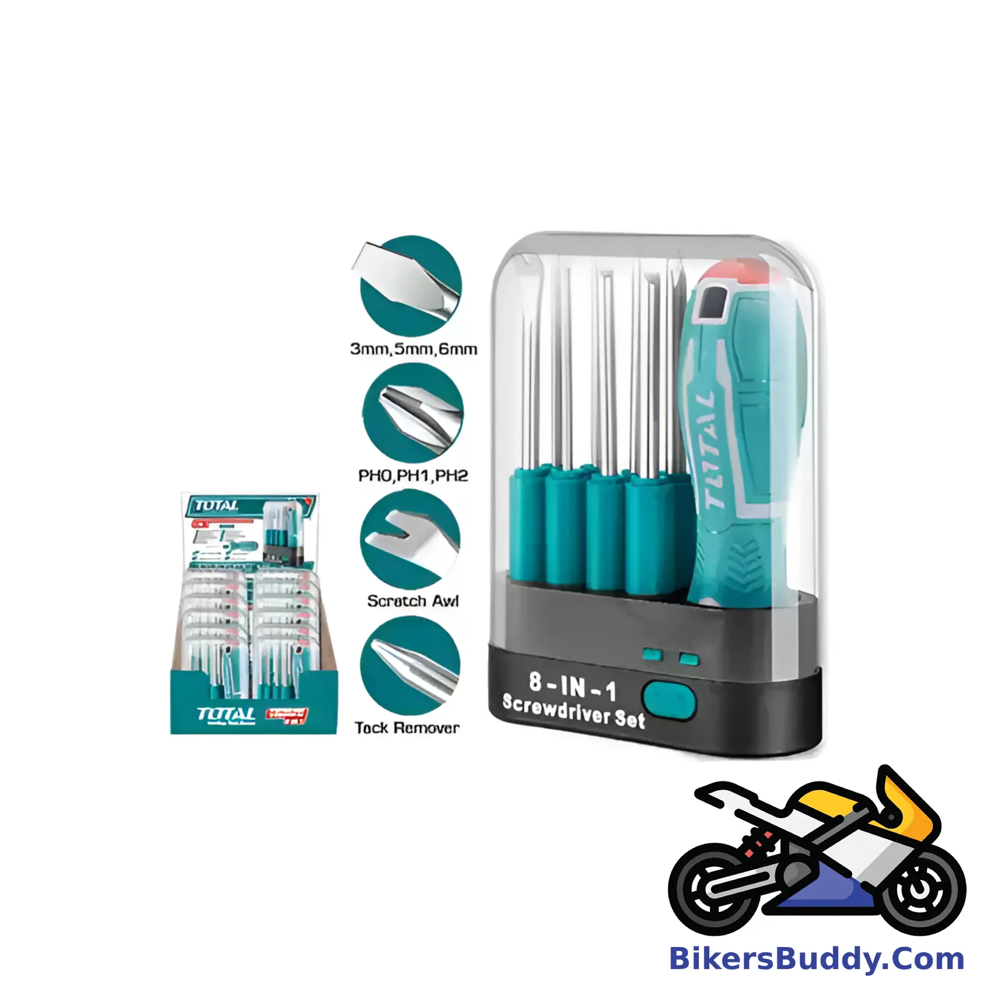 Total 9 pcs Inter-changeable Screwdriver Set accessory