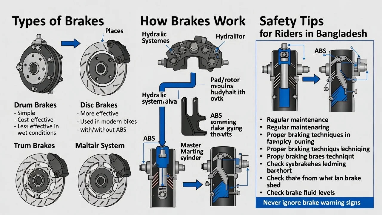 Motorcycle Brake System: Types, Working & Safety Guide for Riders in Bangladesh