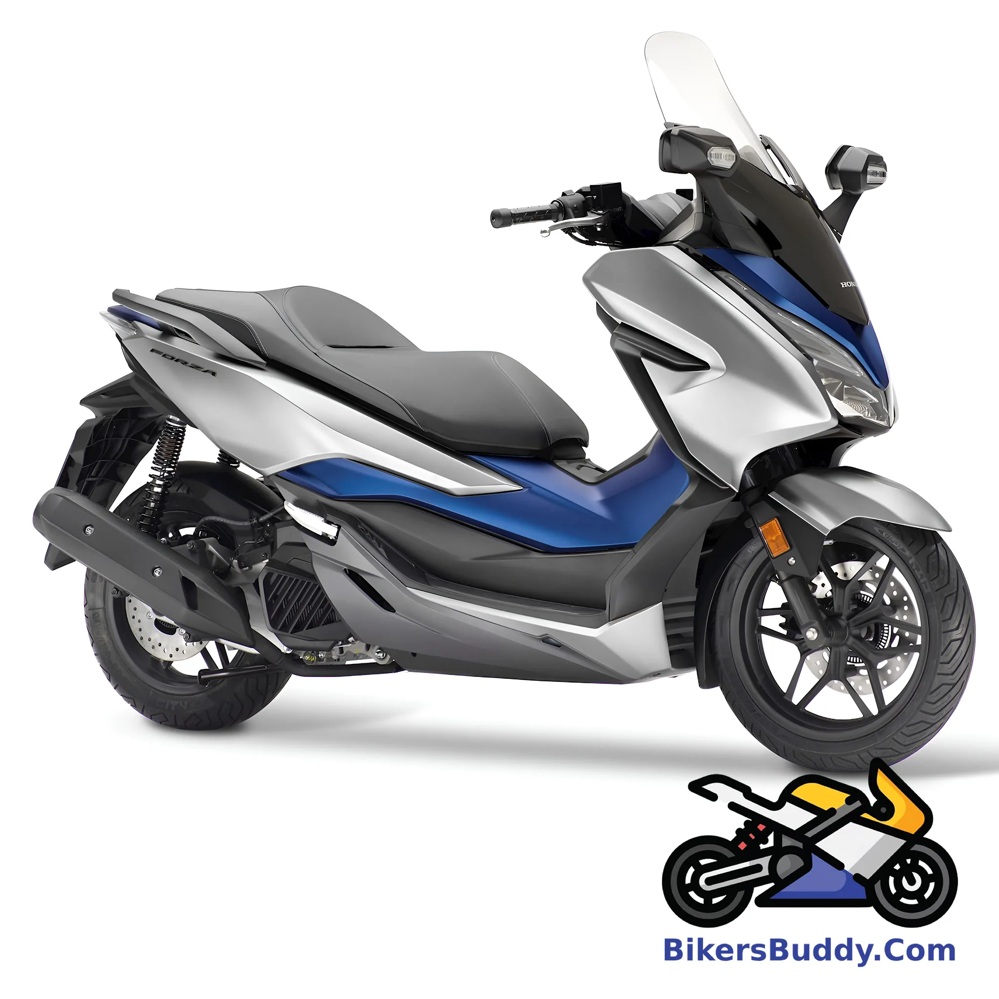 Silver and Blue Honda NSS300