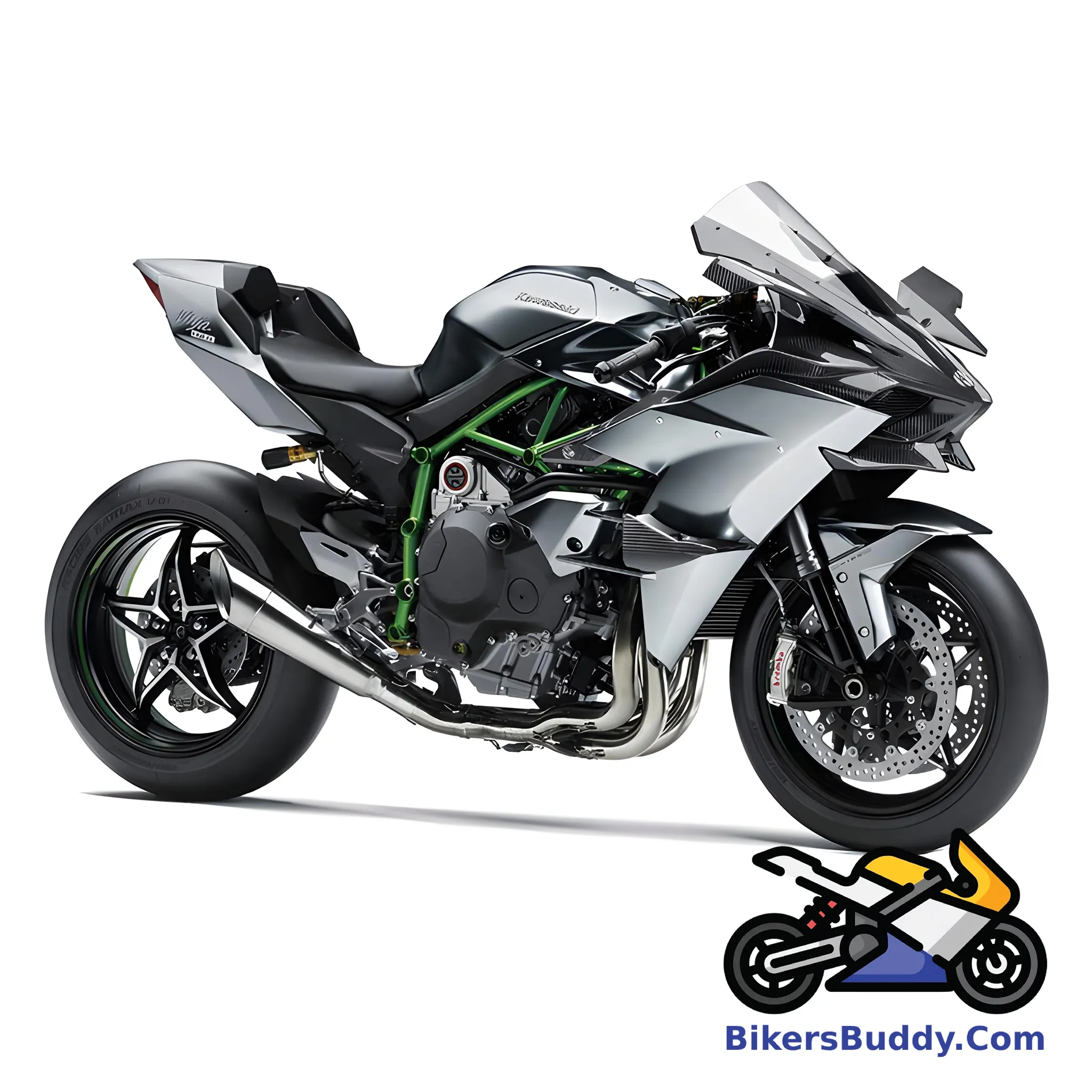 Mirror Coated Matte Spark Black Kawasaki Ninja H2